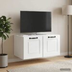 vidaXL Nástenná TV skrinka Biela s vysokým leskom 59,5 x 41 x 30 cm – Obrázok 4