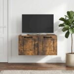 vidaXL Nástenná TV skrinka Nástenný Dymový dub 59,5 x 41 x 30 cm