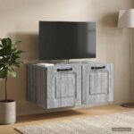 vidaXL Nástenná TV skrinka Nástenný Sivá sonoma 59,5 x 41 x 30 cm – Obrázok 4
