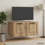 vidaXL Nástenná TV skrinka Nástenný Dub artisan 59,5 x 41 x 30 cm