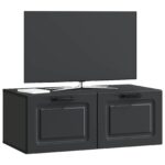 vidaXL Nástenná TV skrinka Čierna 78,5 x 41 x 30 cm Kompozitné drevo – Obrázok 3