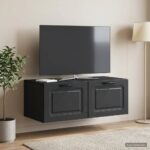 vidaXL Nástenná TV skrinka Čierna 78,5 x 41 x 30 cm Kompozitné drevo – Obrázok 4