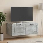 vidaXL Nástenná TV skrinka Nástenný Betónovo sivá 78,5 x 41 x 30 cm