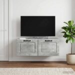 vidaXL Nástenná TV skrinka Nástenný Betónovo sivá 78,5 x 41 x 30 cm – Obrázok 4