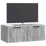 vidaXL Nástenná TV skrinka Nástenný Sivá sonoma 78,5 x 41 x 30 cm – Obrázok 3