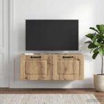 vidaXL Nástenná TV skrinka Nástenný Dub artisan 78,5 x 41 x 30 cm – Obrázok 4