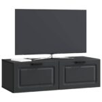 vidaXL Nástenná TV skrinka Čierna 98 x 41 x 30 cm Kompozitné drevo – Obrázok 3