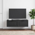 vidaXL Nástenná TV skrinka Čierna 98 x 41 x 30 cm Kompozitné drevo – Obrázok 4