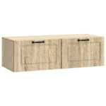vidaXL Nástenná TV skrinka Dub sonoma 98 x 41 x 30 cm Kompozitné drevo – Obrázok 2