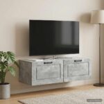 vidaXL Nástenná TV skrinka Nástenný Betónovo sivá 98 x 41 x 30 cm