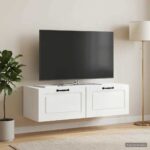 vidaXL Nástenná TV skrinka Biela s vysokým leskom 98 x 41 x 30 cm
