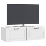 vidaXL Nástenná TV skrinka Biela s vysokým leskom 98 x 41 x 30 cm – Obrázok 3