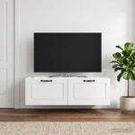 vidaXL Nástenná TV skrinka Biela s vysokým leskom 98 x 41 x 30 cm – Obrázok 4