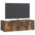vidaXL Nástenná TV skrinka Dymový dub 98 x 41 x 30 cm Kompozitné drevo – Obrázok 3