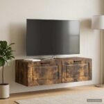 vidaXL Nástenná TV skrinka Dymový dub 98 x 41 x 30 cm Kompozitné drevo – Obrázok 4