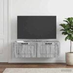 vidaXL Nástenná TV skrinka Nástenný Sivá sonoma 98 x 41 x 30 cm – Obrázok 4