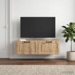 vidaXL Nástenná TV skrinka Nástenný Dub artisan 98 x 41 x 30 cm