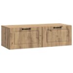 vidaXL Nástenná TV skrinka Nástenný Dub artisan 98 x 41 x 30 cm – Obrázok 2