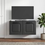 vidaXL Nástenná TV skrinka Čierna 59,5 x 31 x 30 cm Kompozitné drevo