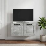 vidaXL Nástenná TV skrinka Nástenný Betónovo sivá 59,5 x 31 x 30 cm