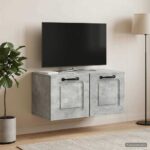 vidaXL Nástenná TV skrinka Nástenný Betónovo sivá 59,5 x 31 x 30 cm – Obrázok 4