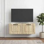 vidaXL Nástenná TV skrinka Nástenný Dub sonoma 78,5 x 31 x 30 cm