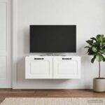 vidaXL Nástenná TV skrinka Biela s vysokým leskom 78,5 x 31 x 30 cm