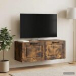 vidaXL Nástenná TV skrinka Nástenný Dymový dub 78,5 x 31 x 30 cm