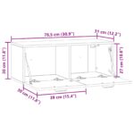vidaXL Nástenná TV skrinka Nástenný Dub artisan 78,5 x 31 x 30 cm – Obrázok 11
