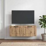 vidaXL Nástenná TV skrinka Nástenný Dub artisan 78,5 x 31 x 30 cm – Obrázok 4