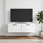 vidaXL Nástenná TV skrinka Biela 98 x 31 x 30 cm Kompozitné drevo – Obrázok 4
