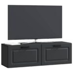 vidaXL Nástenná TV skrinka Čierna 98 x 31 x 30 cm Kompozitné drevo – Obrázok 3