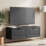 vidaXL Nástenná TV skrinka Čierna 98 x 31 x 30 cm Kompozitné drevo – Obrázok 4