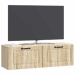 vidaXL Nástenná TV skrinka Dub sonoma 98 x 31 x 30 cm Kompozitné drevo – Obrázok 3