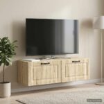 vidaXL Nástenná TV skrinka Dub sonoma 98 x 31 x 30 cm Kompozitné drevo – Obrázok 4