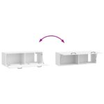 vidaXL Nástenná TV skrinka Biela s vysokým leskom 98 x 31 x 30 cm – Obrázok 10
