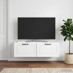 vidaXL Nástenná TV skrinka Biela s vysokým leskom 98 x 31 x 30 cm – Obrázok 4