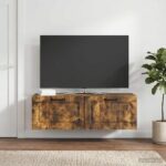 vidaXL Nástenná TV skrinka Dymový dub 98 x 31 x 30 cm Kompozitné drevo
