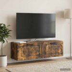 vidaXL Nástenná TV skrinka Dymový dub 98 x 31 x 30 cm Kompozitné drevo – Obrázok 4