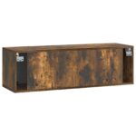 vidaXL Nástenná TV skrinka Dymový dub 98 x 31 x 30 cm Kompozitné drevo – Obrázok 8