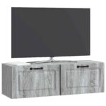 vidaXL Nástenná TV skrinka Nástenný Sivá sonoma 98 x 31 x 30 cm – Obrázok 3