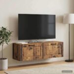 vidaXL Nástenná TV skrinka Nástenný Staré drevo 98 x 31 x 30 cm