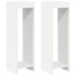 vidaXL Stojan na rastliny s poličkou 2 pcs Biely 30 x 30 x 100 cm – Obrázok 2