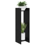 vidaXL Stojan na rastliny s poličkou Čierny Dub 30 x 30 x 100 cm – Obrázok 3