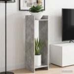 vidaXL Stojan na rastliny s poličkou Betónovo Sivá 30 x 30 x 100 cm – Obrázok 4