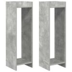 vidaXL Stojan na rastliny 2 pcs Betónovo Sivá 30 x 30 x 100 cm – Obrázok 2