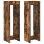 vidaXL Stojan na rastliny s poličkou 2 pcs Údený Dub 30 x 30 x 100 cm – Obrázok 2