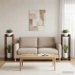 vidaXL Stojan na rastliny s poličkou 2 pcs Údený Dub 30 x 30 x 100 cm – Obrázok 4