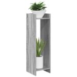 vidaXL Stojan na rastliny s poličkou Sivá Sonoma 30 x 30 x 100 cm – Obrázok 2