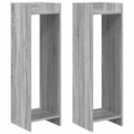 vidaXL Stojan na rastliny 2 pcs Sivá Sonoma 30 x 30 x 100 cm – Obrázok 2